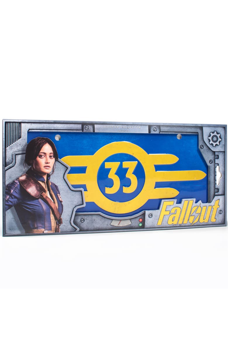 Doctor Collector Fallout Vault 33 License Plate, Official Decor, 13.19x 6.3 Inches, Main, color, Multicolored