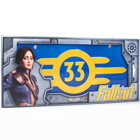 Fallout Vault 33 License Plate, Official Decor, 13.19x 6.3 Inches