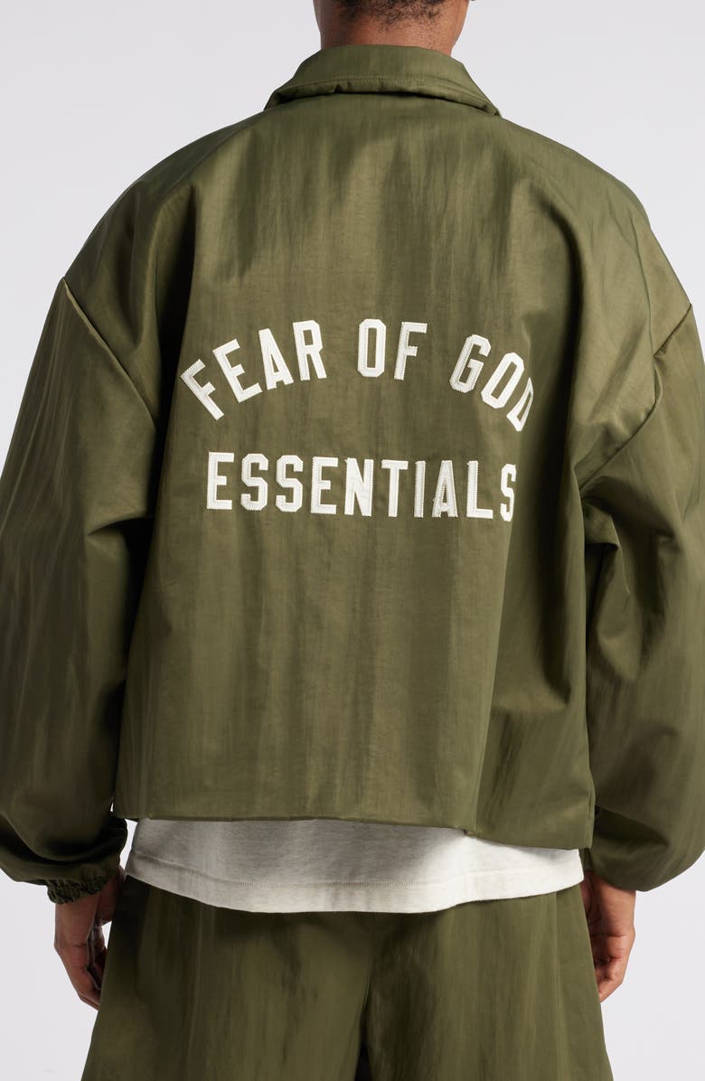 Fear of God Essentials Gender Inclusive Embroidered Logo Textured Nylon Jacket, Alternate, color, 