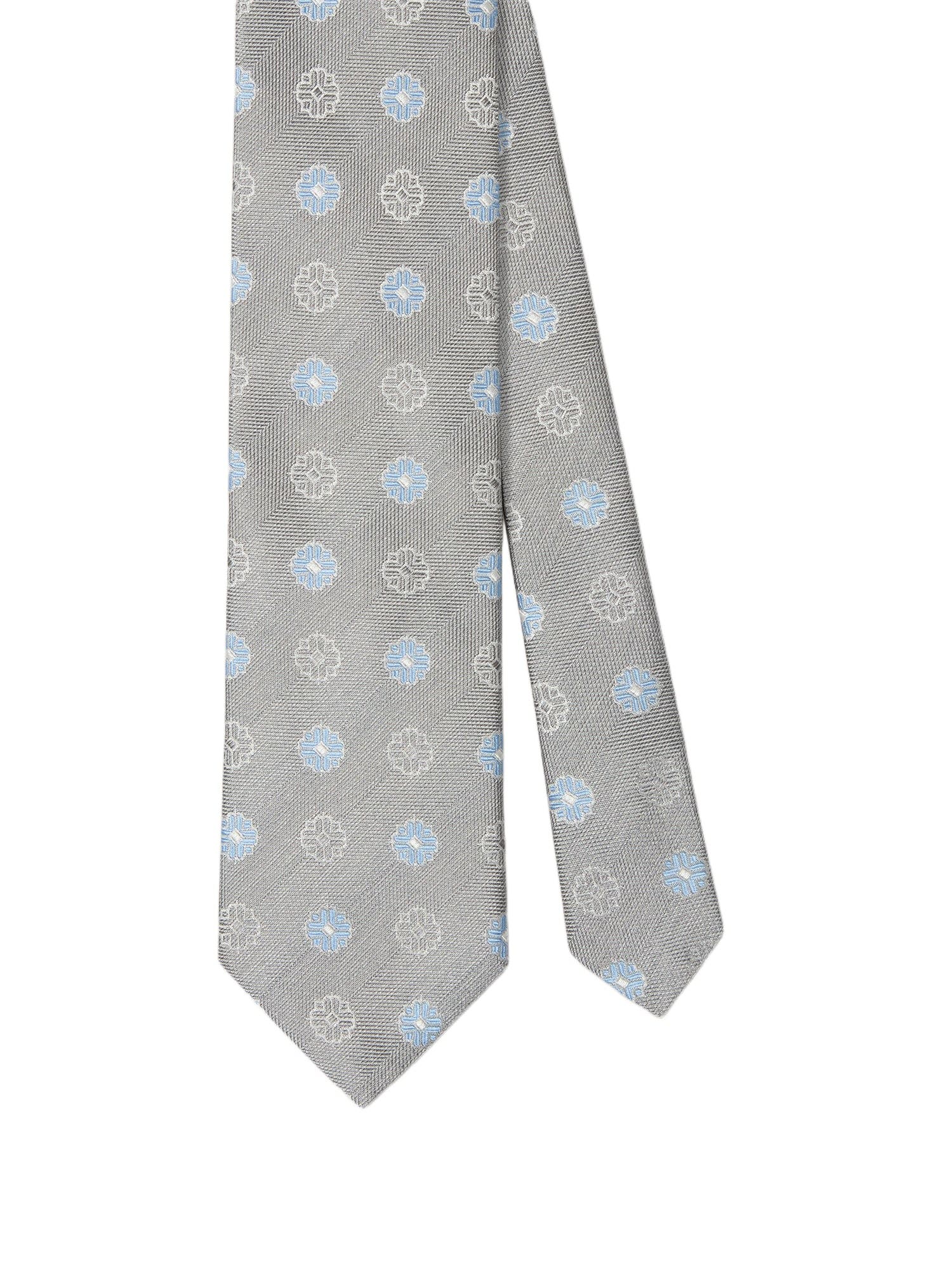Robert Talbott Robert Blue Flower Jacquard Best Of Class Necktie In Gray