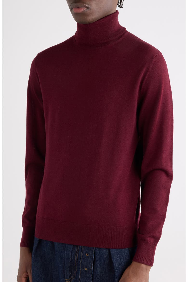 Munas Merino Wool Turtleneck Sweater, Alternate, color, WINE