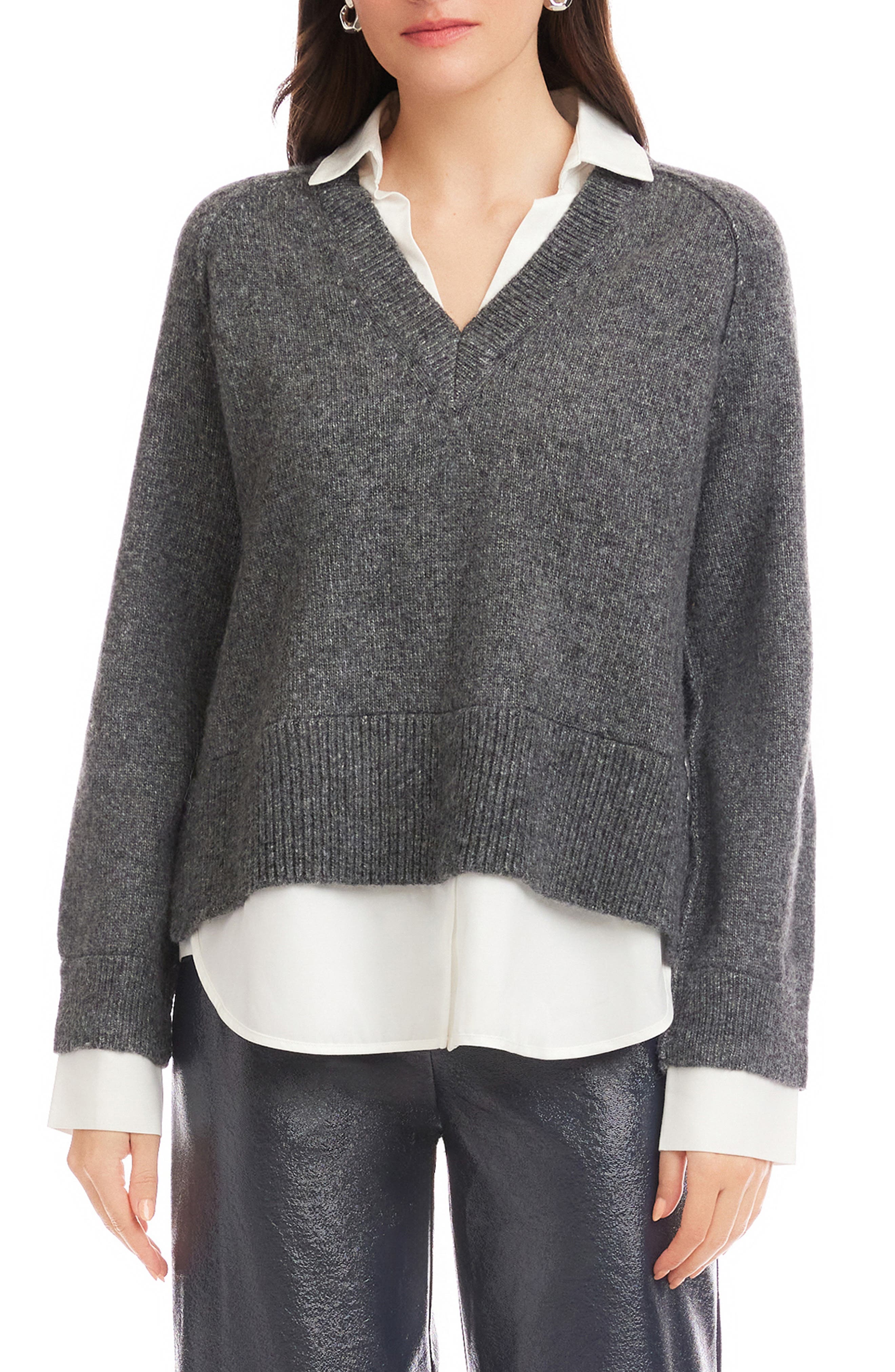 Carrie Mixed Media Layered Sweater