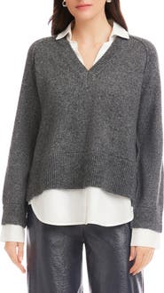 FIFTEEN TWENTY Carrie Mixed Media Layered Sweater