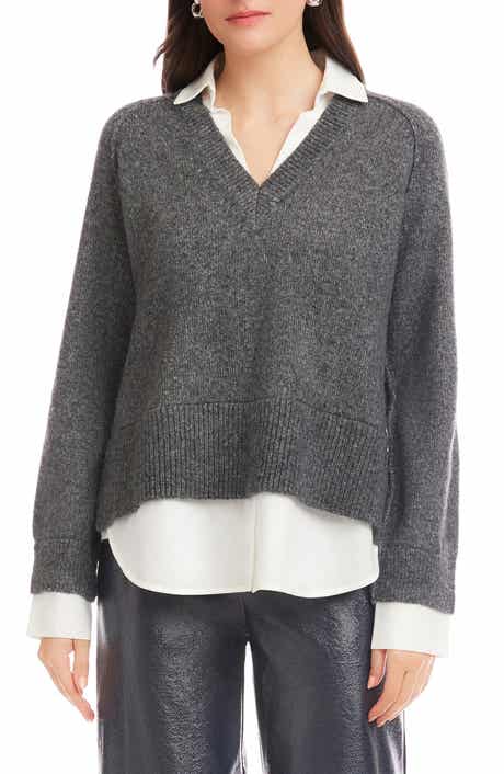 Carrie Mixed Media Layered Sweater