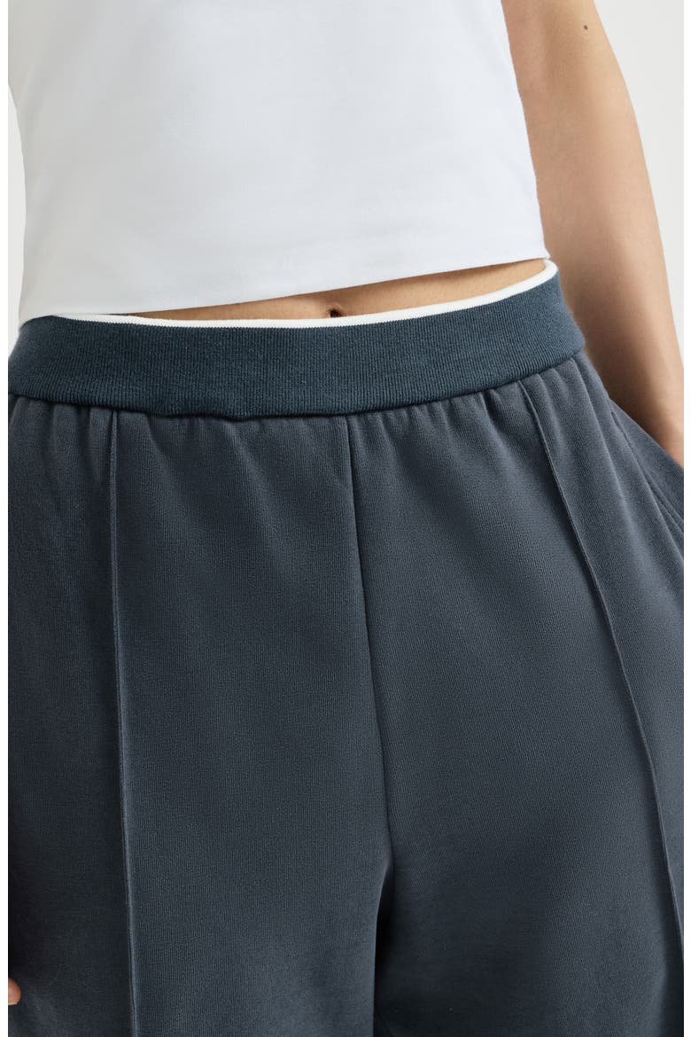 Cotton smooth French terry track trousers, Alternate, color, Navy Blue