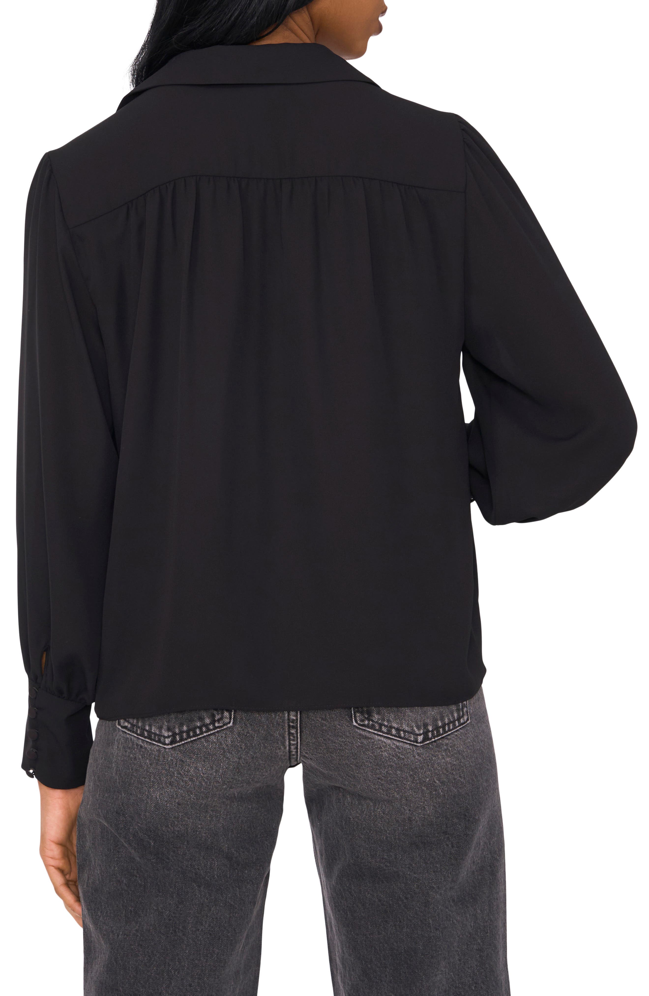 1.STATE Half Placket Georgette Button-Up Shirt (Women) | Nordstromrack