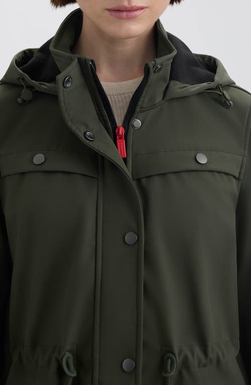Hunter Kate Water Repellent Hooded Softshell Coat In Green