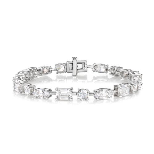 Anna Zuckerman 16 Carat Diamond Crystalline Multishaped Bracelet In Platinum