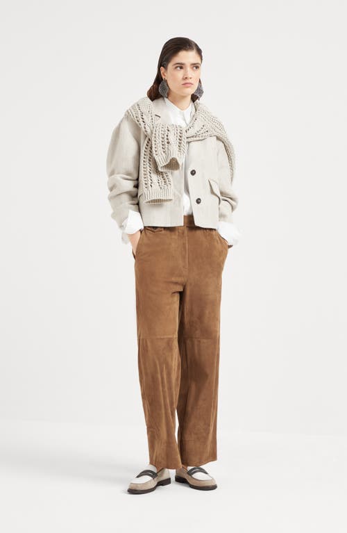 Brunello Cucinelli Cropped Chino Trousers In Brown