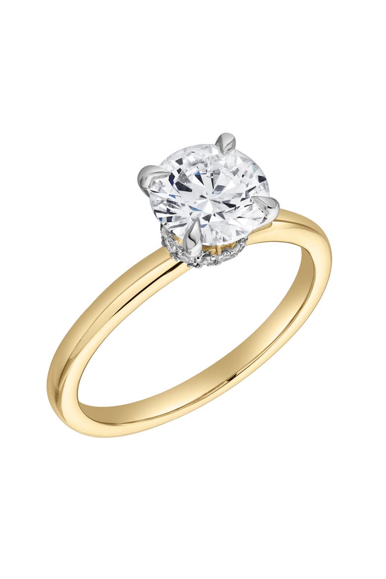 Lila 14K Gold Round Lab Grown Diamond Hidden Halo Ring - 1.5 Ct, Alternate, color, 14K Yellow Gold