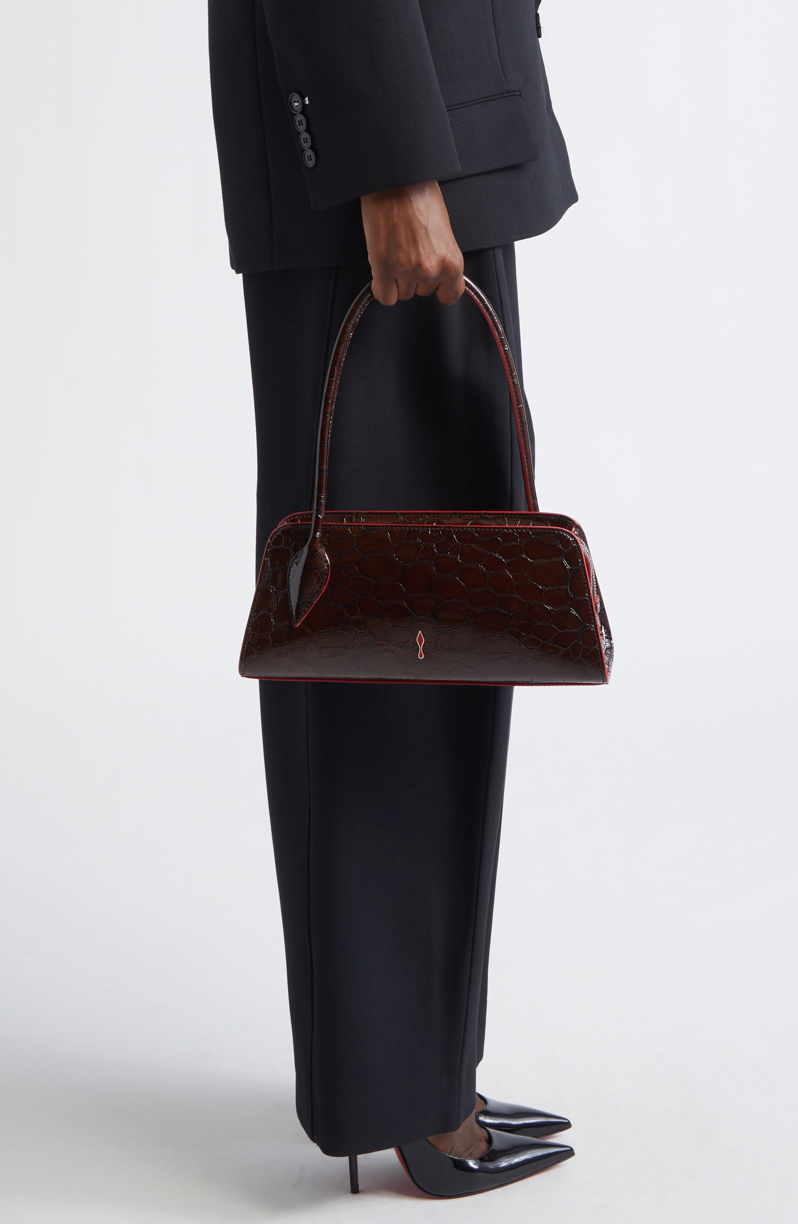 Christian Louboutin Eloïse Genuine Calf Hair Baguette Bag, Alternate, color, 