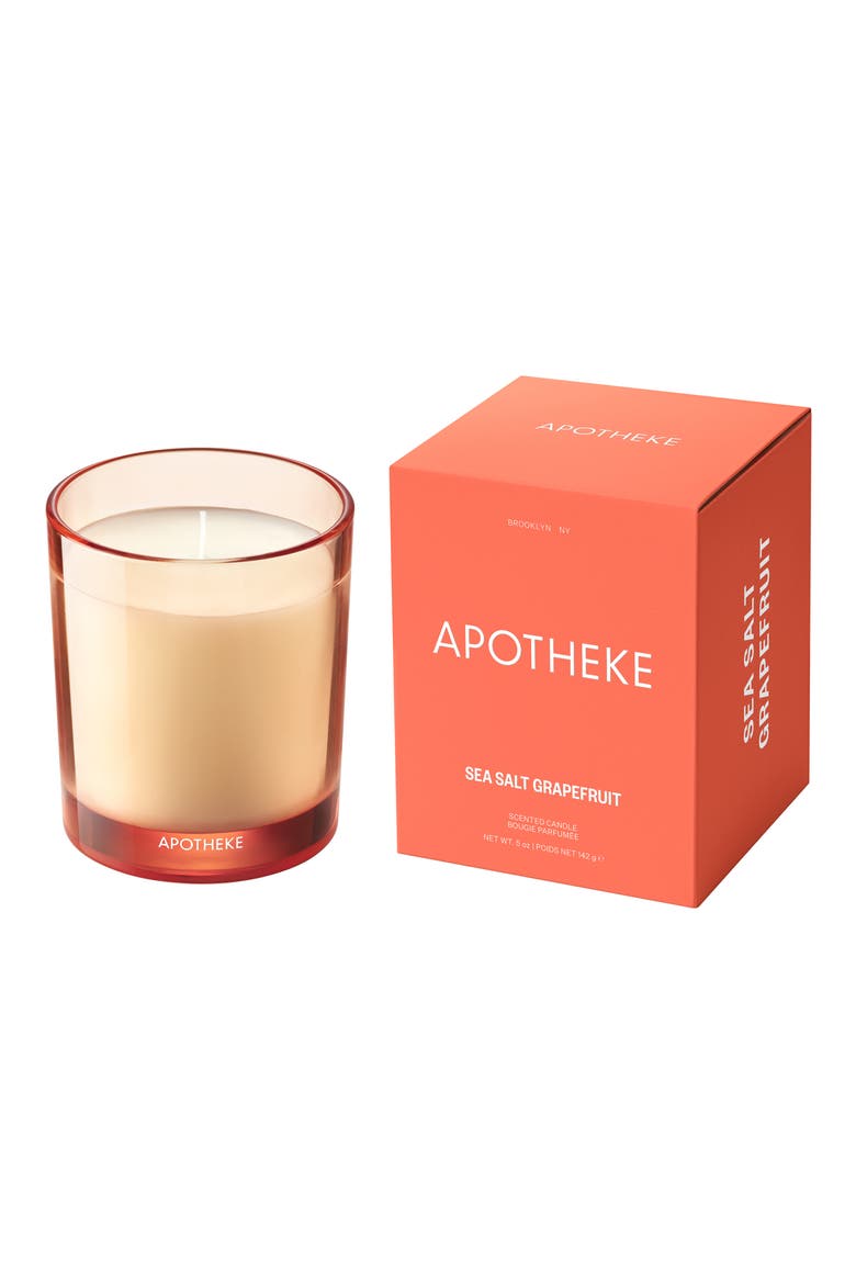 Sea Salt Grapefruit Petite Scented Candle, Main, color, ORANGE