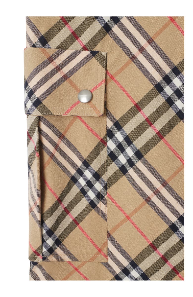 Burberry Check Stretch Linen Cotton Trousers, Alternate, color, 