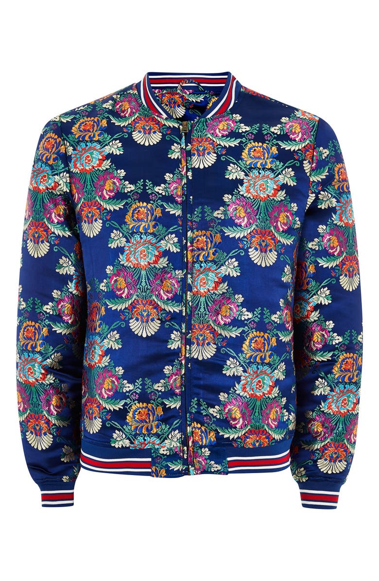 Topman Chandler Classic Bomber Jacket, Alternate, color, 