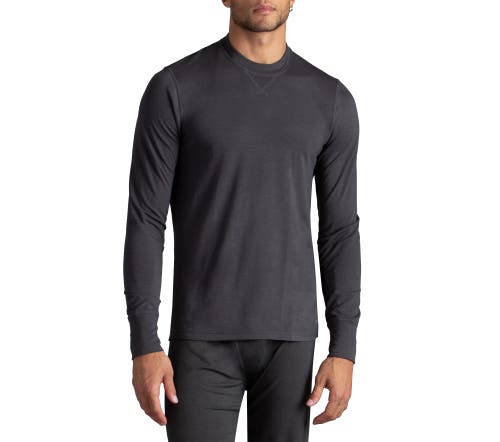 Watson's Heat Baselayer Thermal Long Sleeve Crew Undershirt In Black