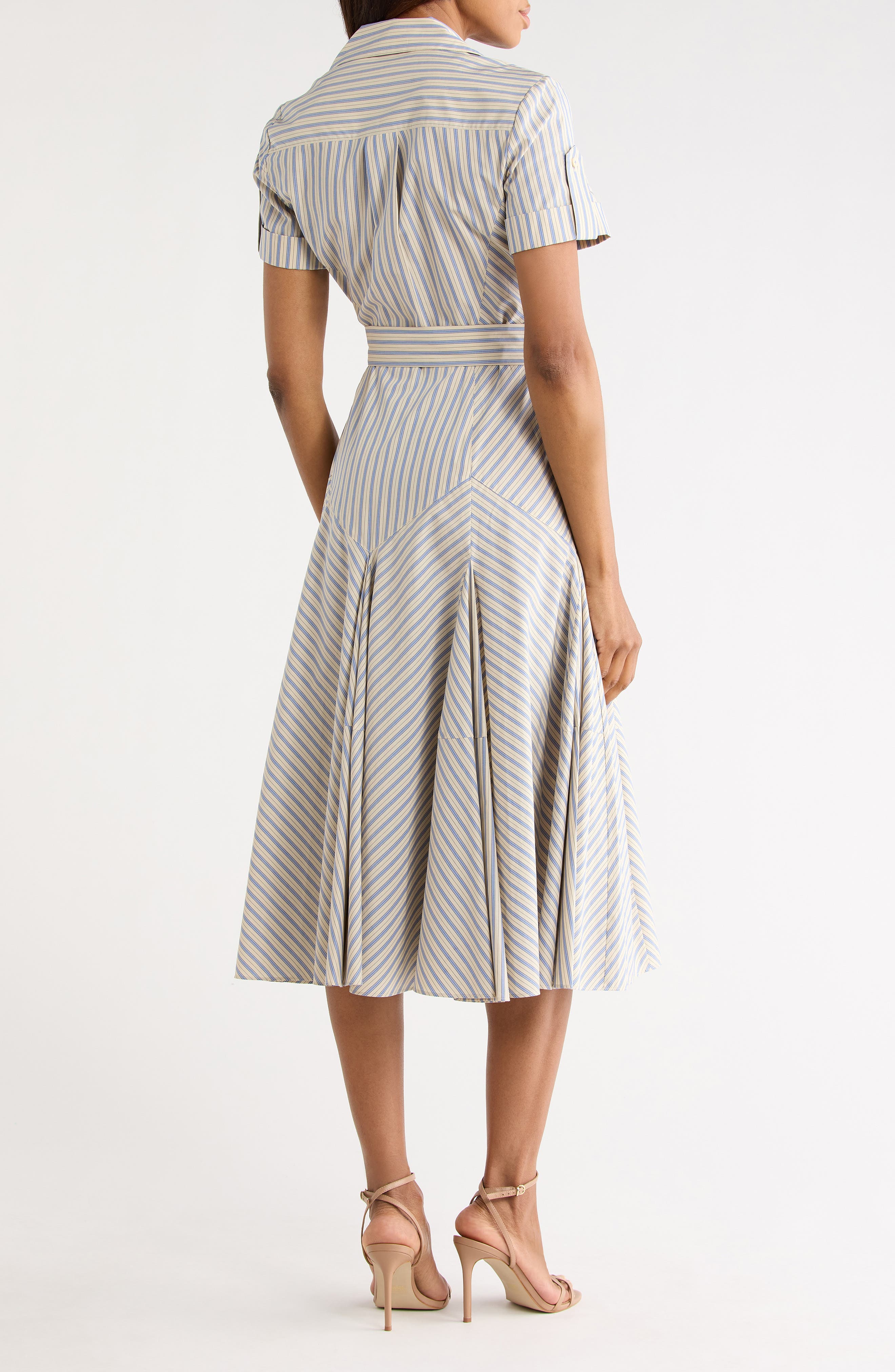 Oakley Stripe Short Sleeve Cotton Wrap Dress - image 2
