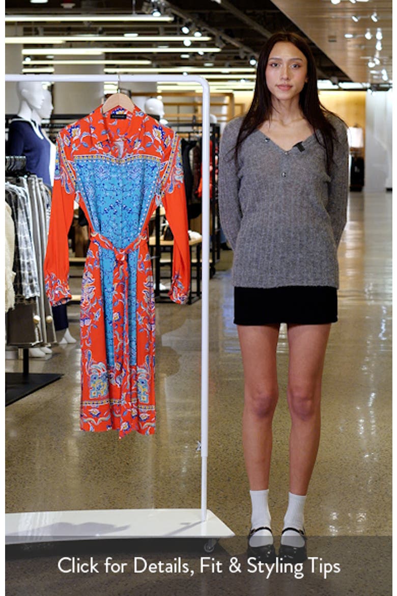 The Paulina Isle of Capri Print Long Sleeve Shirtdress video