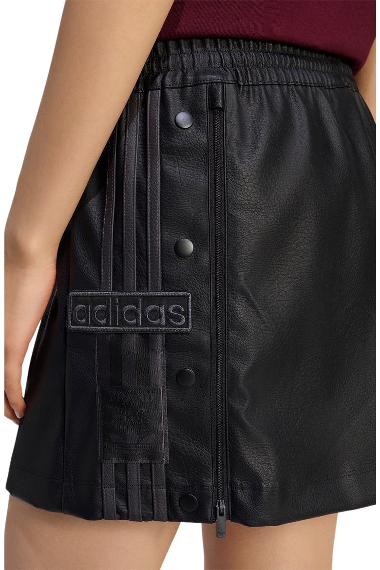 Adibreak Faux Leather Miniskirt, Alternate, color, BLACK/ UTILITY BLACK