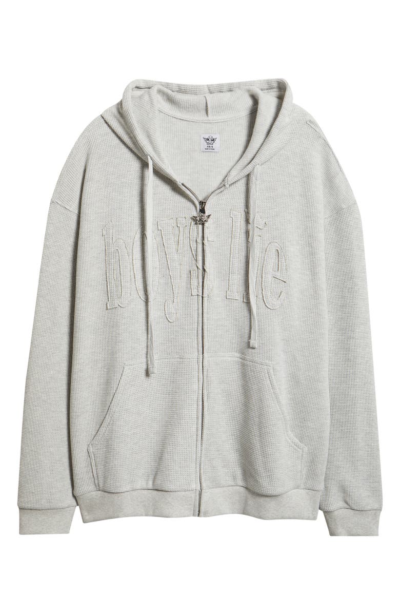 BOYS LIE <p>Grey Area Thermal Zip Sweatshirt</p>, Alternate, color, Heather Grey