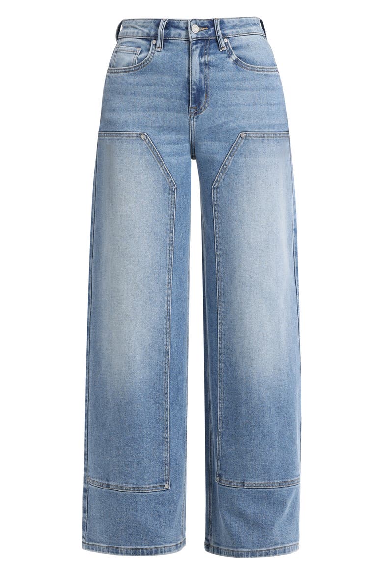 High Waist Barrel Leg Jeans, Alternate, color, MEDIUM BLUE