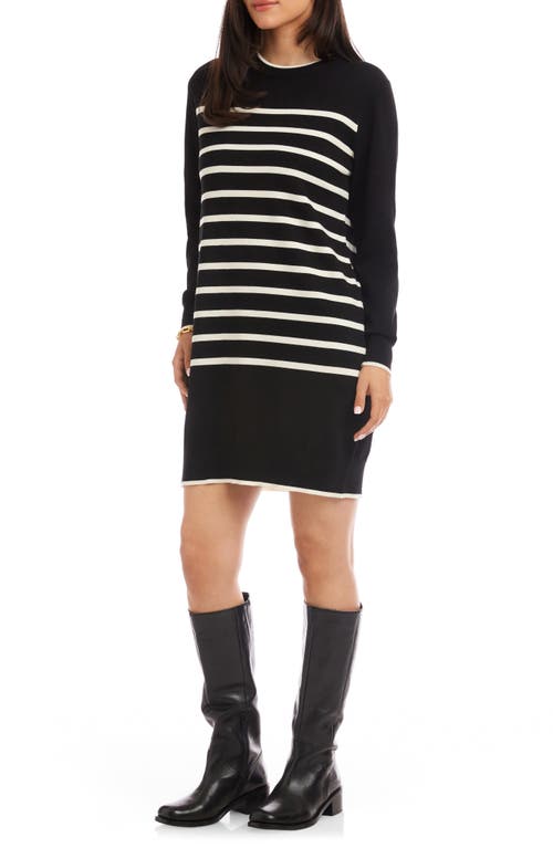 Karen Kane Long Sleeve Stripe Sweater Dress In Multi