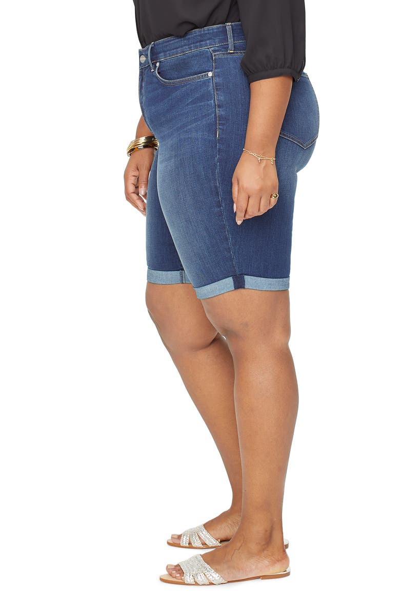 Briella Cool Embrace Roll Cuff Denim Shorts, Alternate, color, JUNIPERO