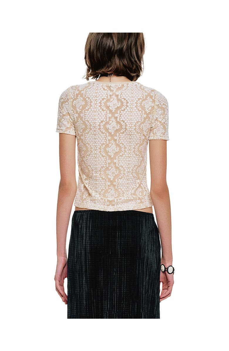 Anna Sui Victorian Lace Combo T-Shirt, Alternate, color, Ivory