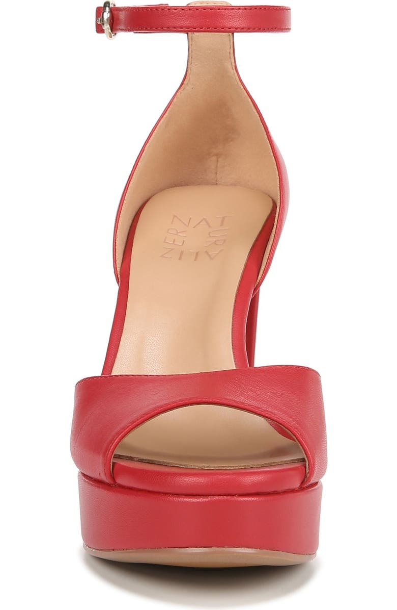 Naturalizer Melina Ankle Strap Platform Sandal, Alternate, color, Crimson Red Leather