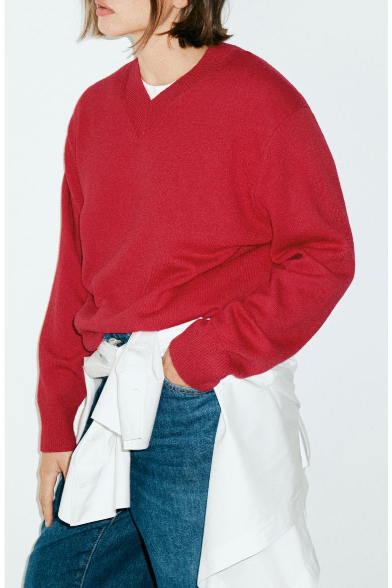 Limoni V-Neck Sweater, Alternate, color, RED