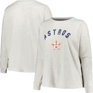 PROFILE Women's Profile Oatmeal Houston Astros Plus Size French Terry Pullover Sweatshirt