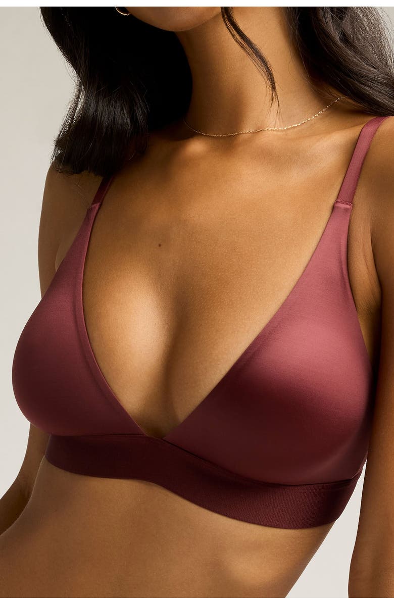 Negative Underwear Glacé Triangle Bra, Main, color, Garnet