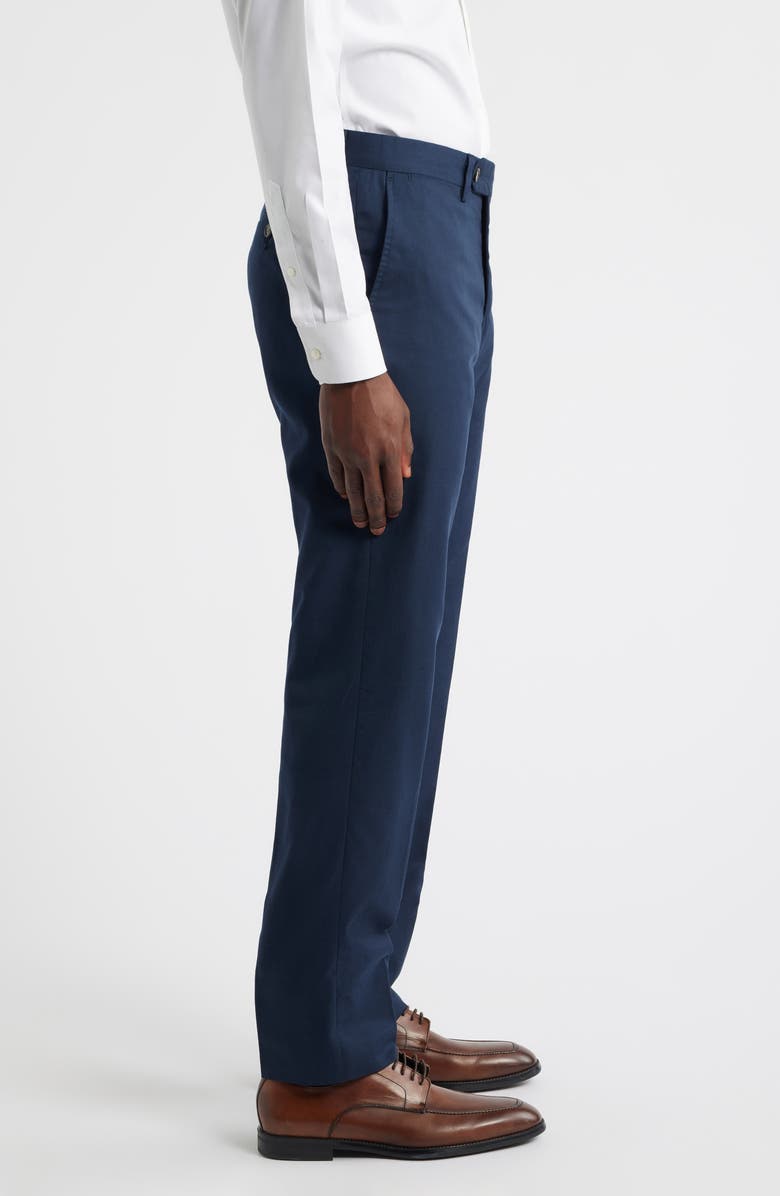 Berle Trim Fit Flat Front Lyocell & Cotton Twill Chinos, Alternate, color, Navy