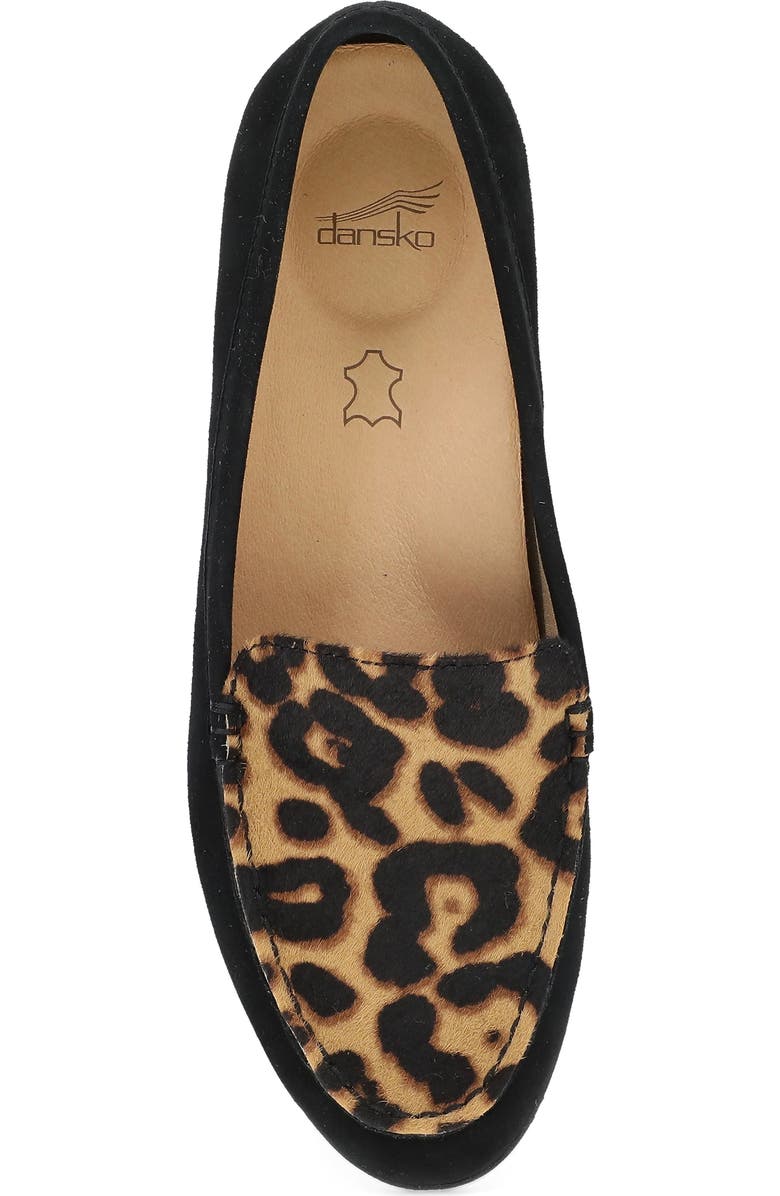 Dansko Lorri Loafer, Alternate, color, Black/ Leopard Suede