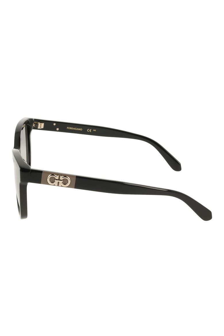 54mm Rectangle Sunglasses, Alternate, color, BLACK