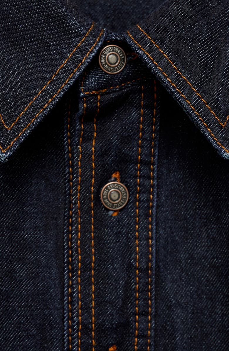 MANGO Western Denim Button-Up Shirt, Alternate, color,