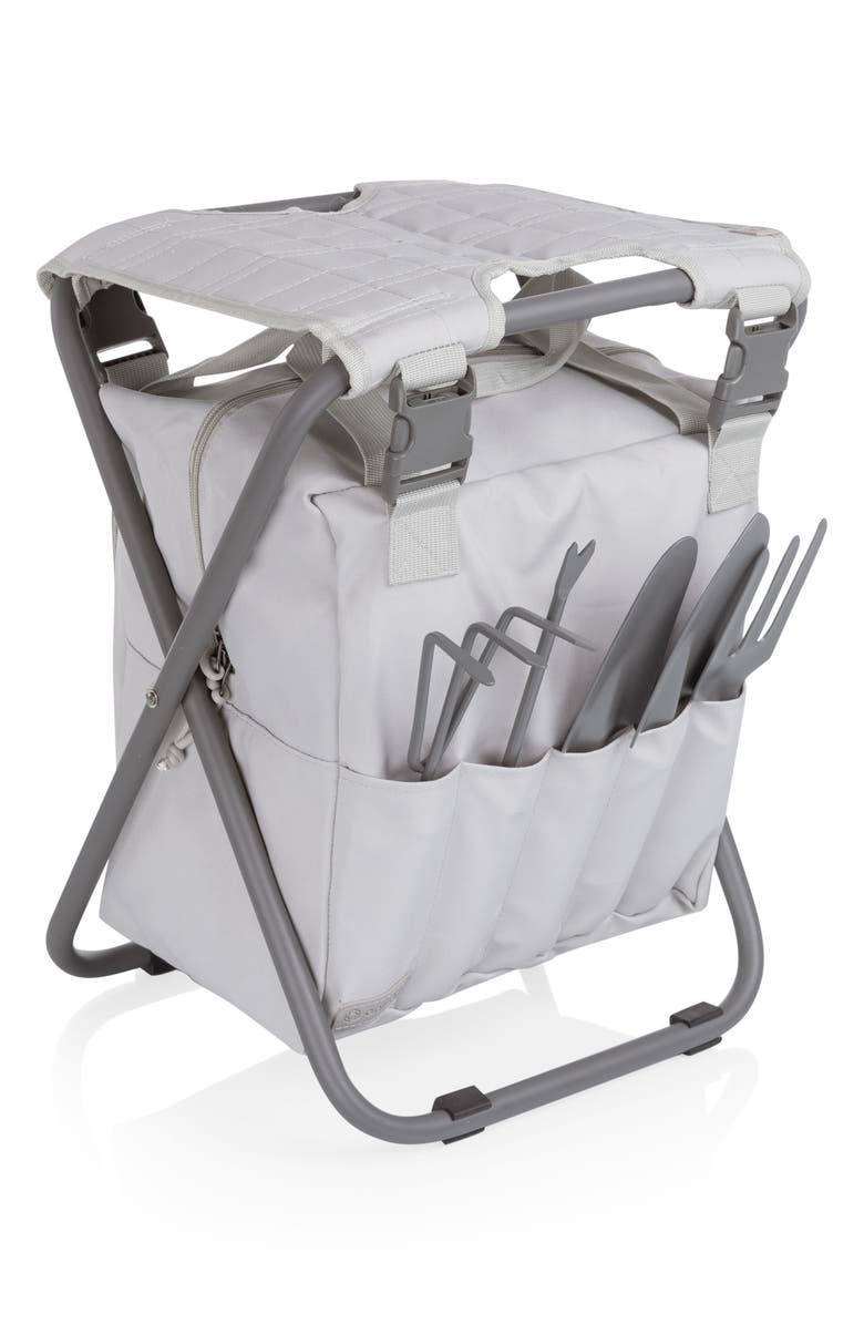 Picnic Time Gardener Folding Seat with Tools, Alternate, color, Gray