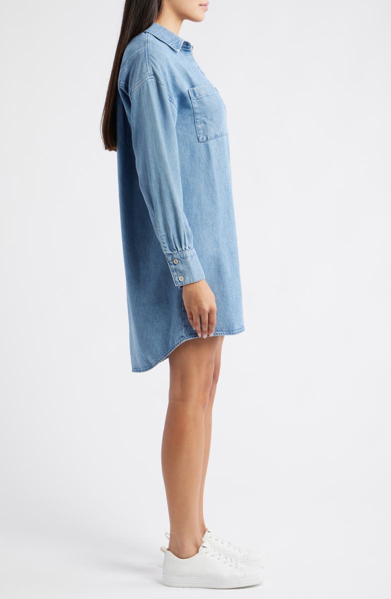 Cloth & Stone Long Sleeve Denim Button-Up Shirtdress, Alternate, color, Night Tides Wash