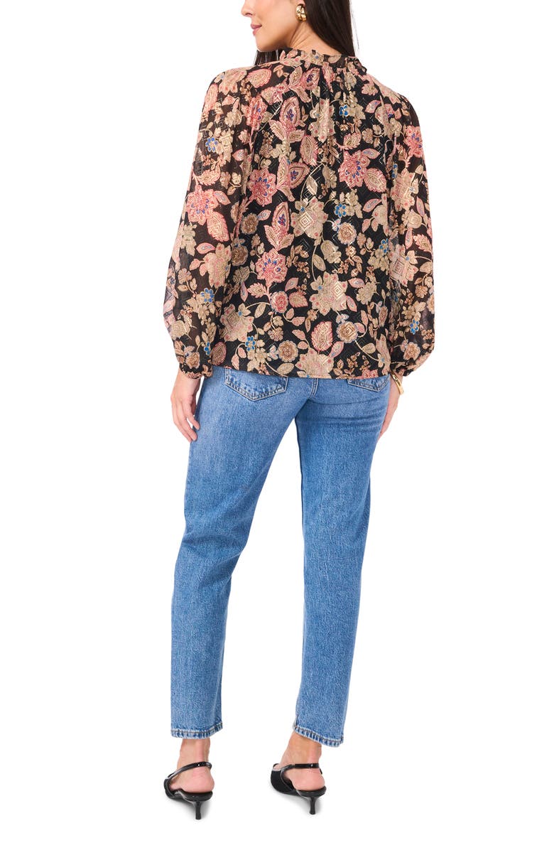 Vince Camuto Floral Print Raglan Sleeve Peasant Top, Alternate, color, 