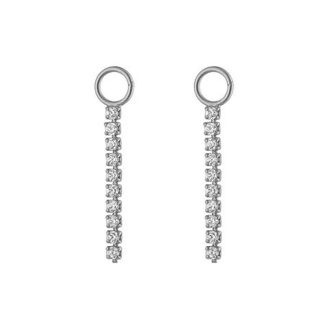 Multi Pavé Silver Earring Charm