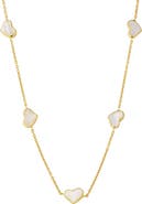 Jan Leslie Five Station Heart 30" Necklace Set In Sterling Silver With 18K Gold Overlay