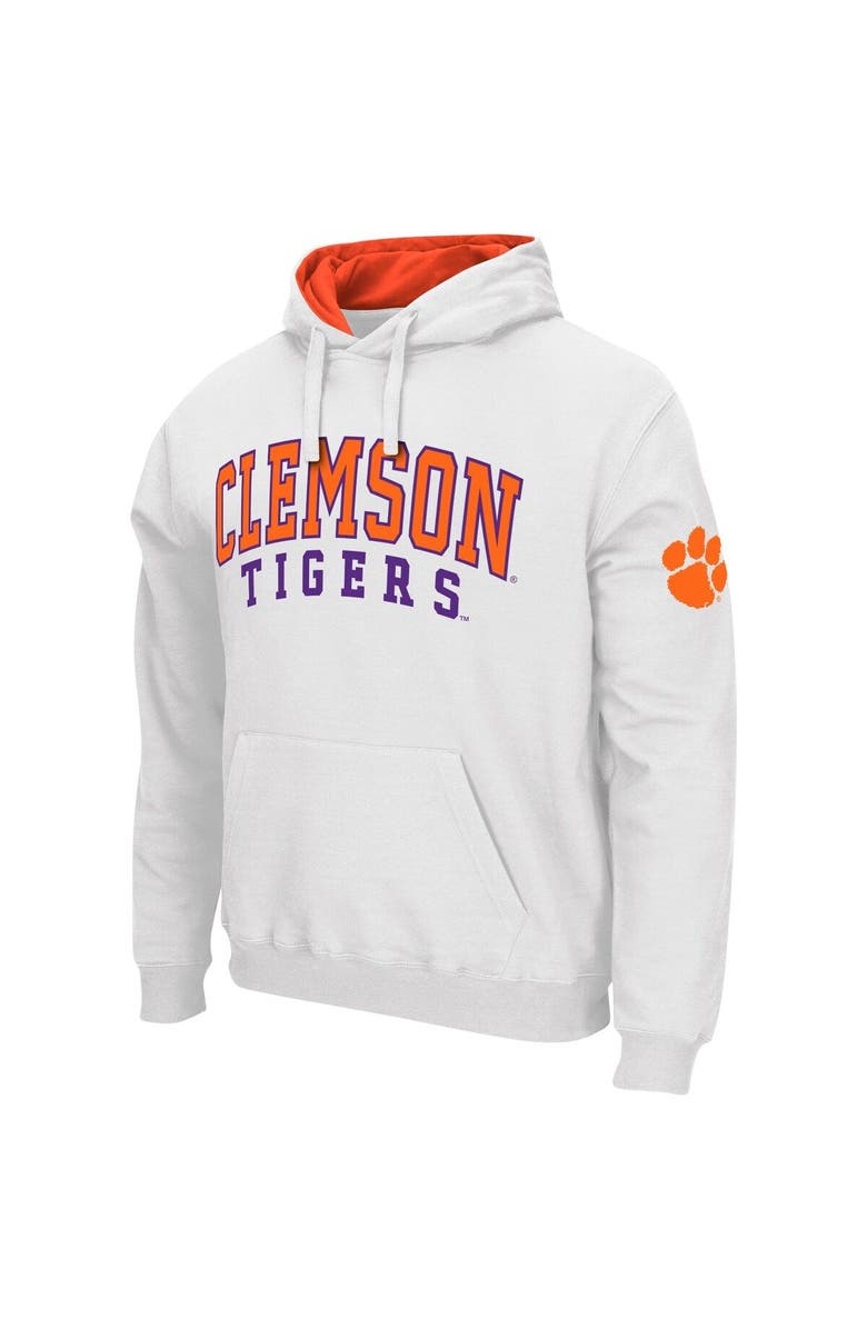 COLOSSEUM Men's Colosseum White Clemson Tigers Double Arch Pullover Hoodie, Alternate, color, White