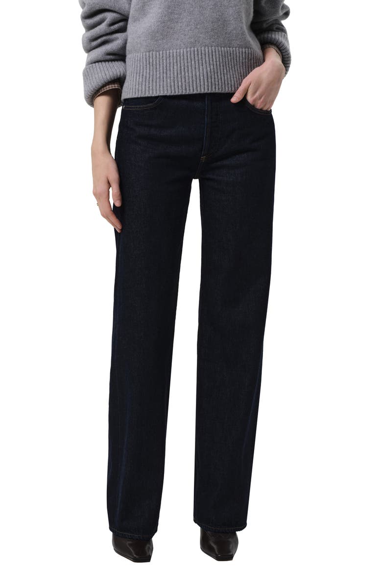 Annina High Waist Straight Leg Jeans, Main, color, JUNO (MD INDIGO)
