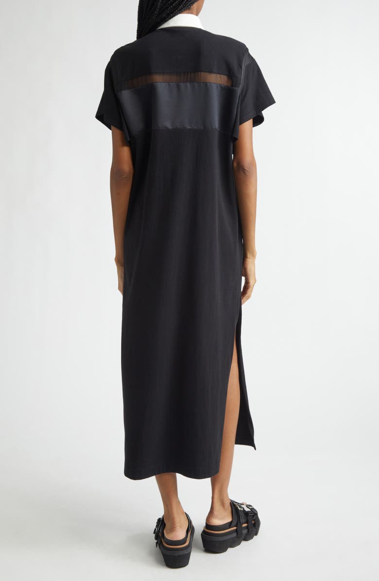 Sacai Cotton Jersey Dress, Alternate, color, Black