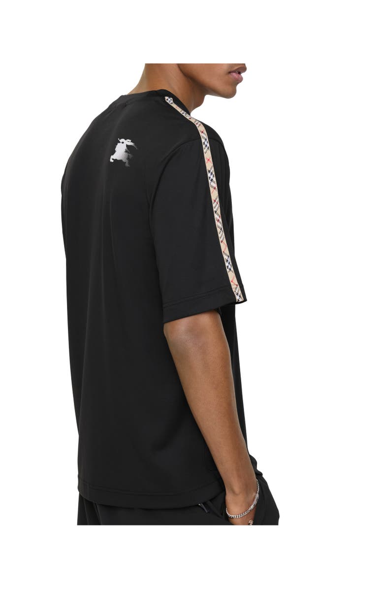 Burberry Check Trim Jersey T-shirt, Alternate, color, Black