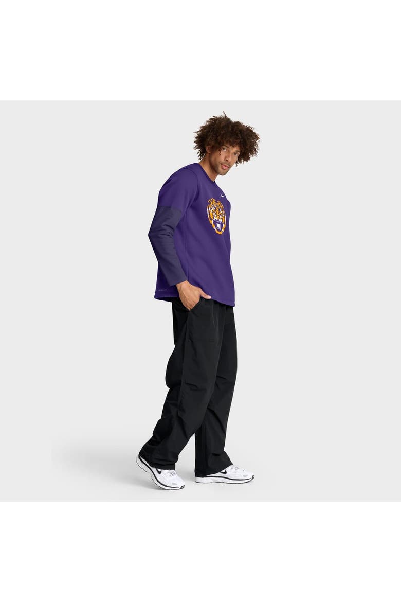 Men's Nike Purple LSU Tigers 2025 Sideline Coach Performance Long Sleeve T-Shirt, Alternate, color, Purple