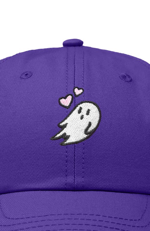 Dalix Heartly Ghost Embroidered Cap In Purple