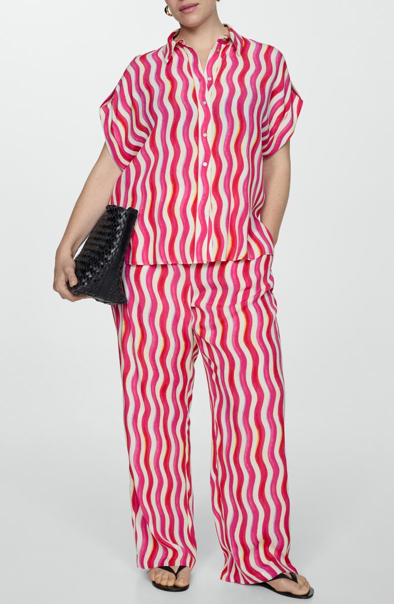 MANGO Wavy Print Wide Leg Pants, Alternate, color, 