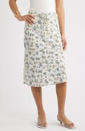 Open Edit Print Midi Skirt