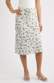 Open Edit Print Midi Skirt