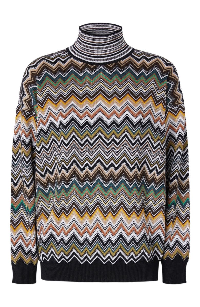 Missoni Oversized High-neck Sweater With Chevron Pattern, Alternate, color, Multicoloured